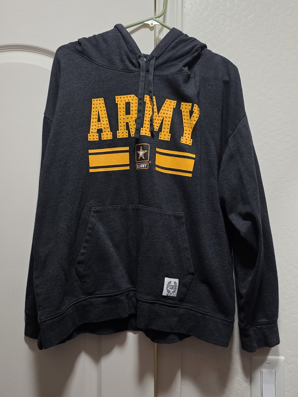 PINK Victoria's Secret Dark Grey Studded ARMY Hoodie